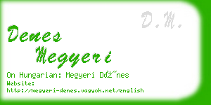 denes megyeri business card